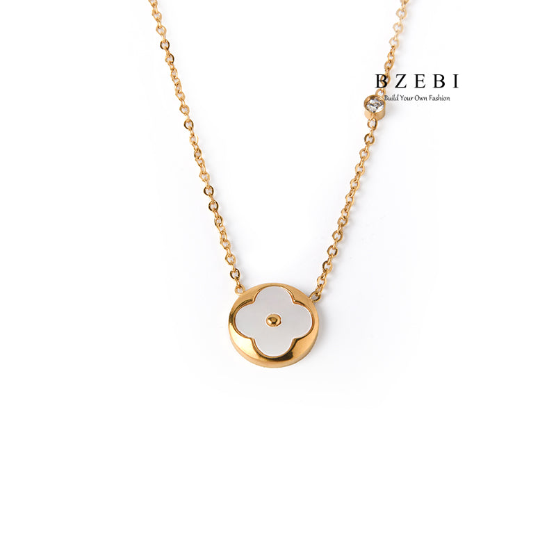 BZEBI 14K Gold Ceramic Necklace