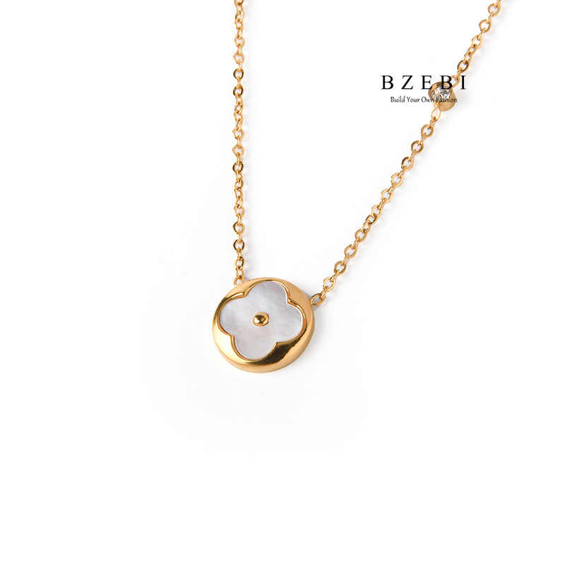 BZEBI 14K Gold Ceramic Necklace