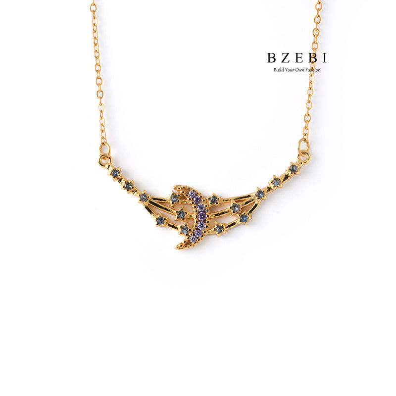 BZEBI 18-karat gold-plated heart cutout necklace