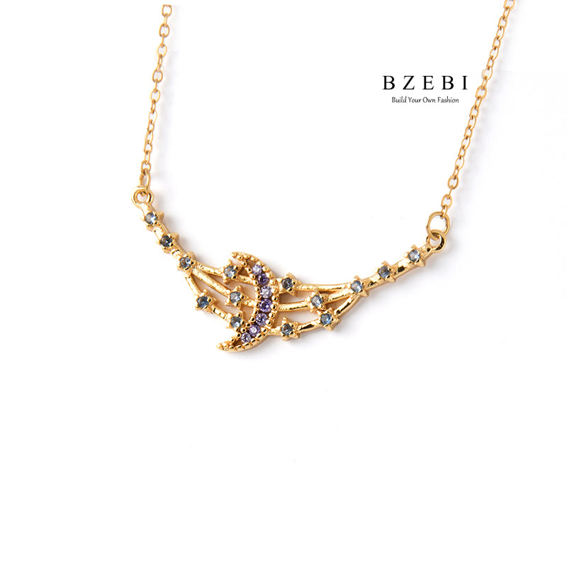 BZEBI 18-karat gold-plated heart cutout necklace