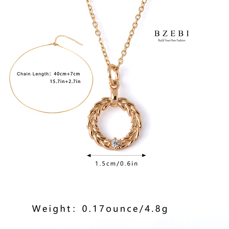 BZEBI14k Brave Love Hollow Necklace