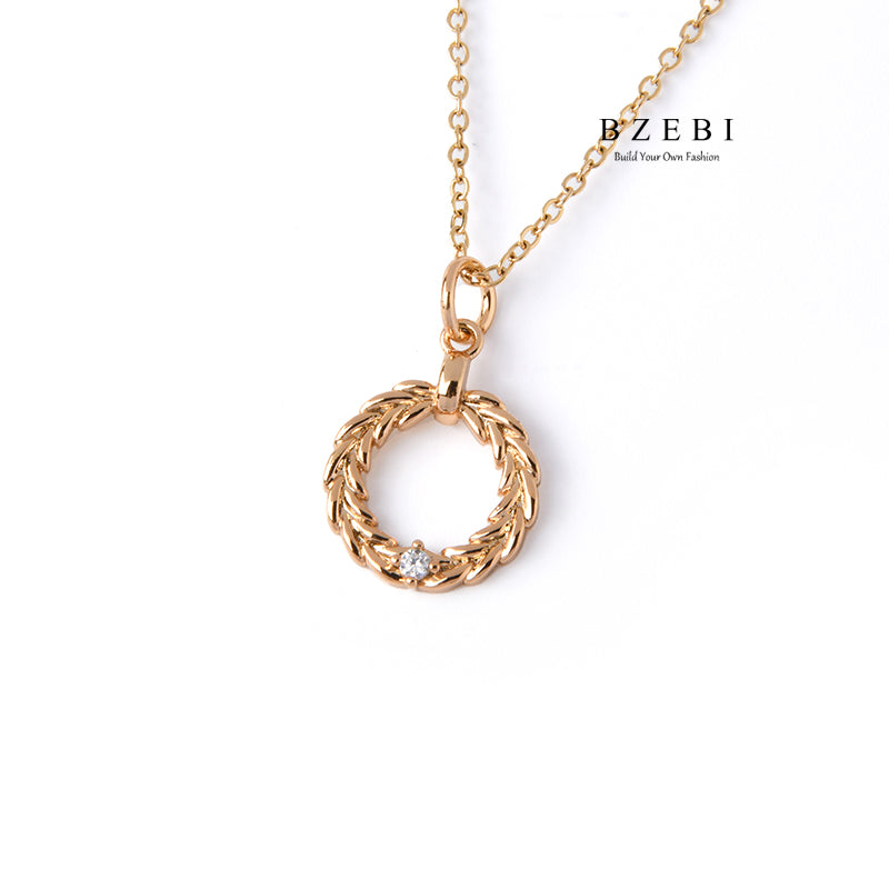 BZEBI14k Brave Love Hollow Necklace