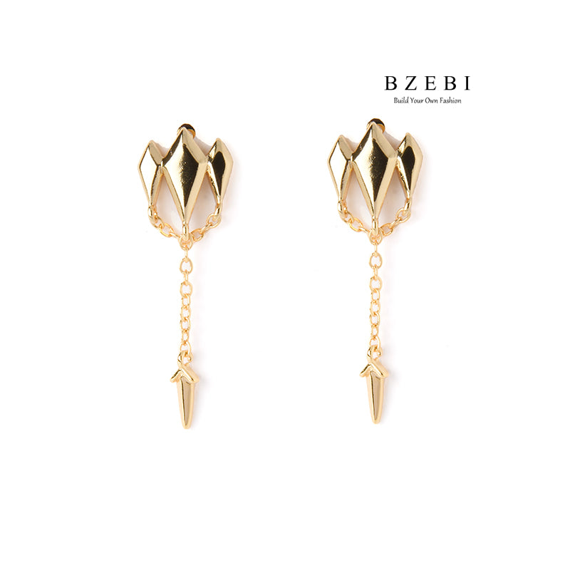 BZEBI 14k semicircle C-shaped fashion earrings women