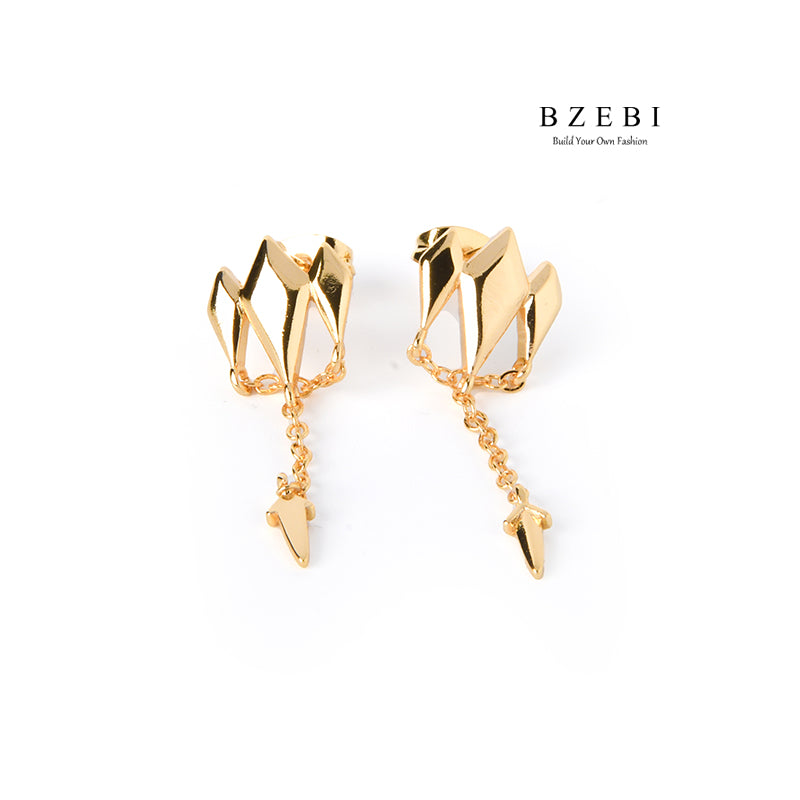 BZEBI 14k semicircle C-shaped fashion earrings women