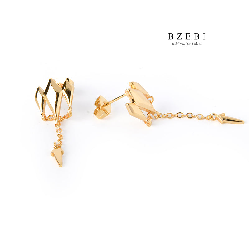 BZEBI 14k semicircle C-shaped fashion earrings women