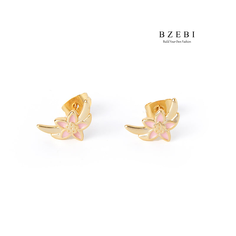 BZEBI 18k Gold Plated Cubic Zirconia Heart Accessories Stud Earrings for Women with Box