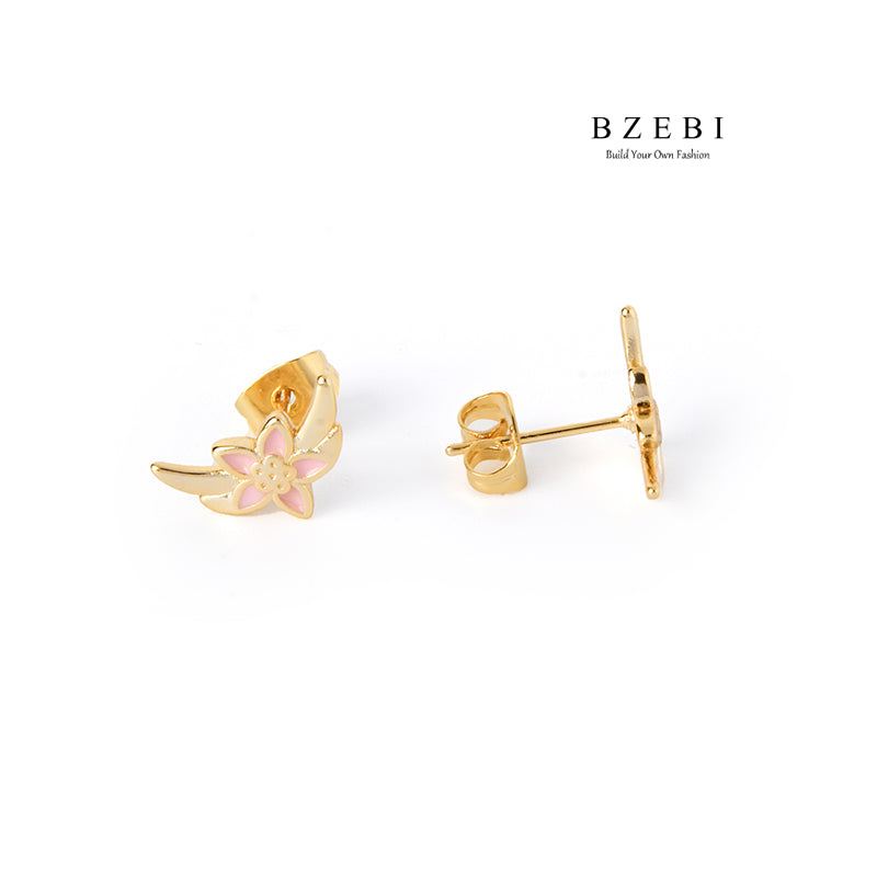 BZEBI 18k Gold Plated Cubic Zirconia Heart Accessories Stud Earrings for Women with Box