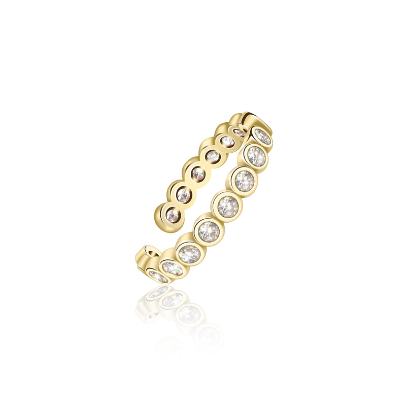 BZEBI 18K gold-plated adjustable ring