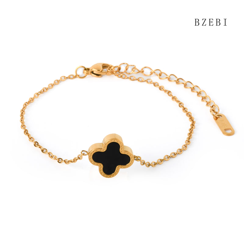 18k Gold Plated Cubic Zirconia flowers Bracelet for Women with Box