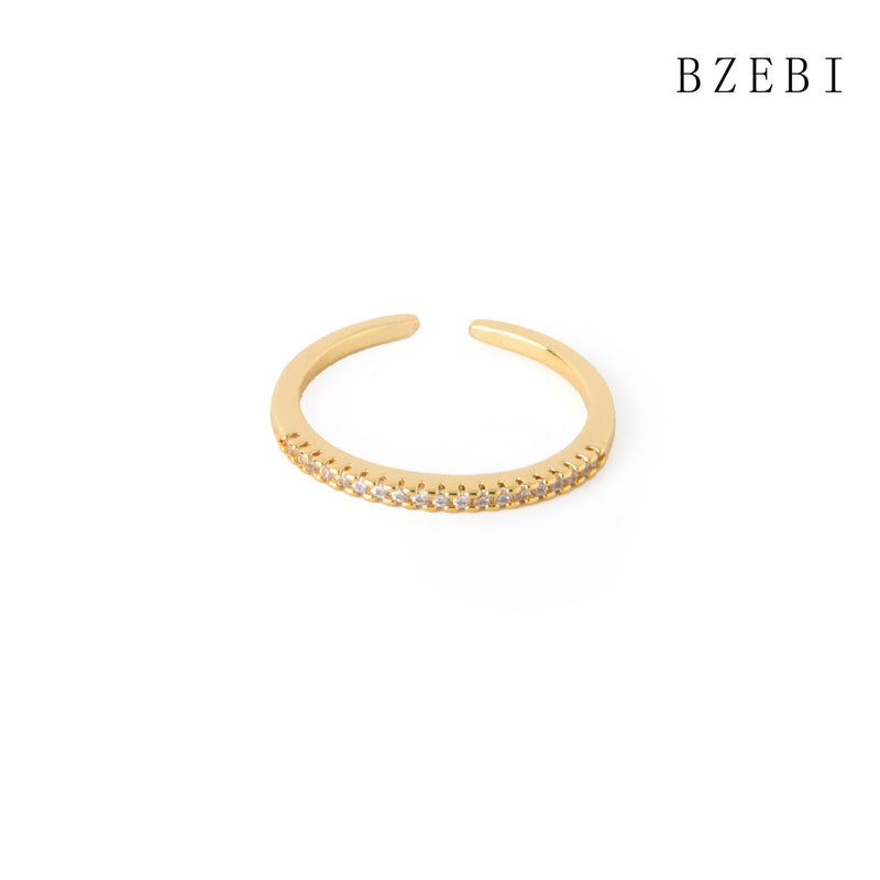 18k Gold Plated Cubic Zirconia The grain circle is full of drill Rings for Women with Box