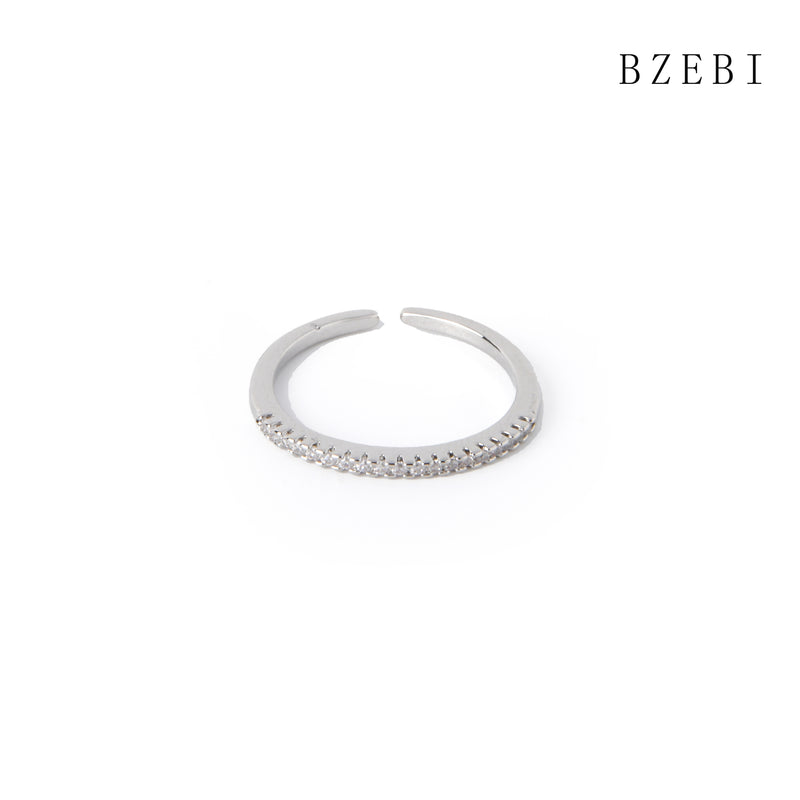 18k Gold Plated Cubic Zirconia The grain circle is full of drill Rings for Women with Box