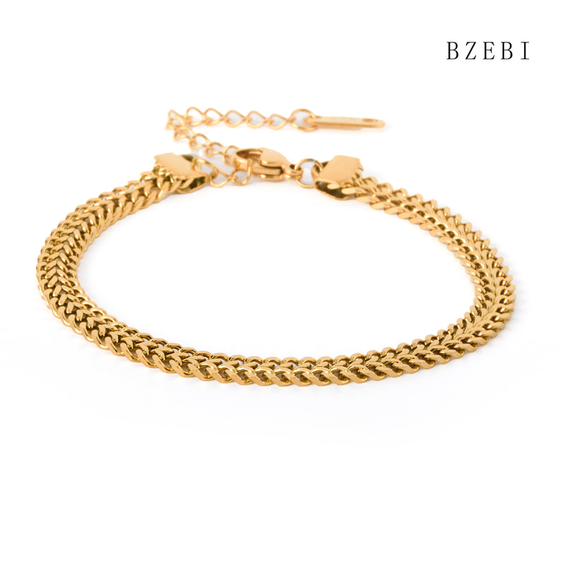 18k Gold Plated Cubic Zirconia weaving Bracelet for Women with Box