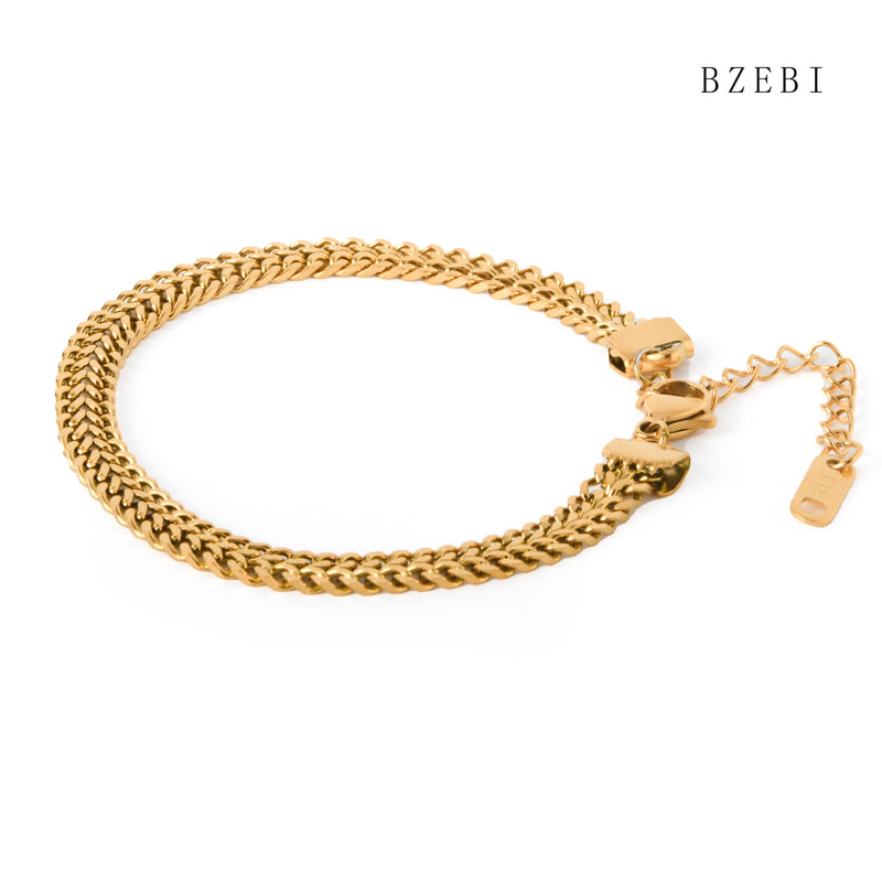 18k Gold Plated Cubic Zirconia weaving Bracelet for Women with Box