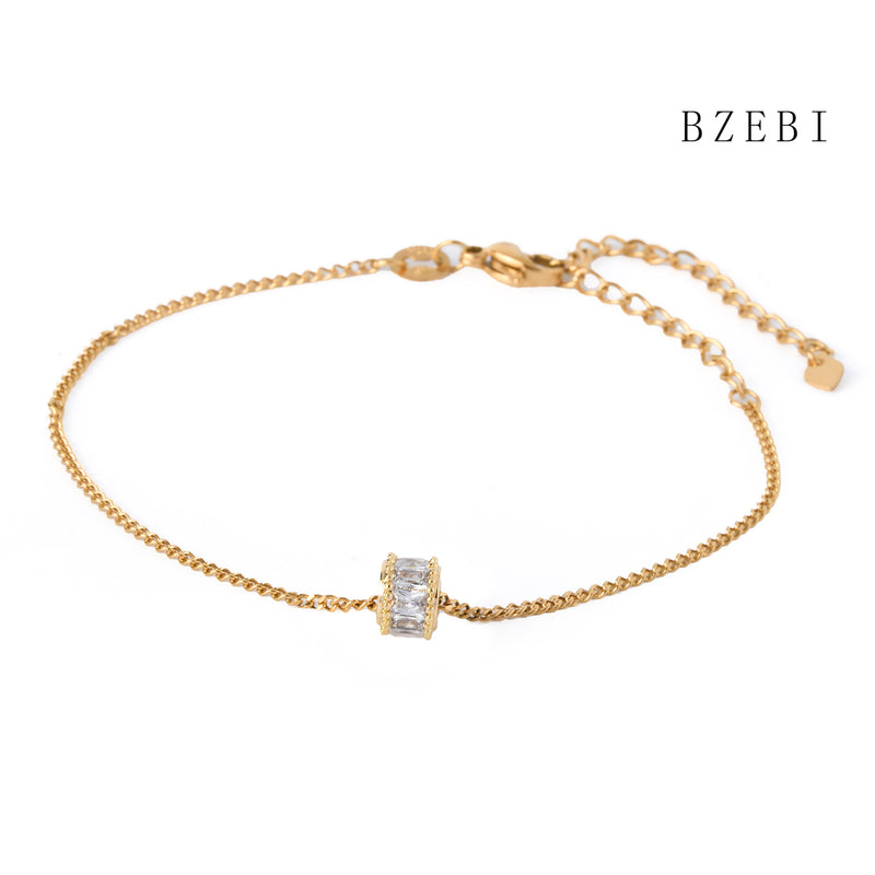 18k Gold Plated Cubic Zirconia The ring Bracelet for Women with Box