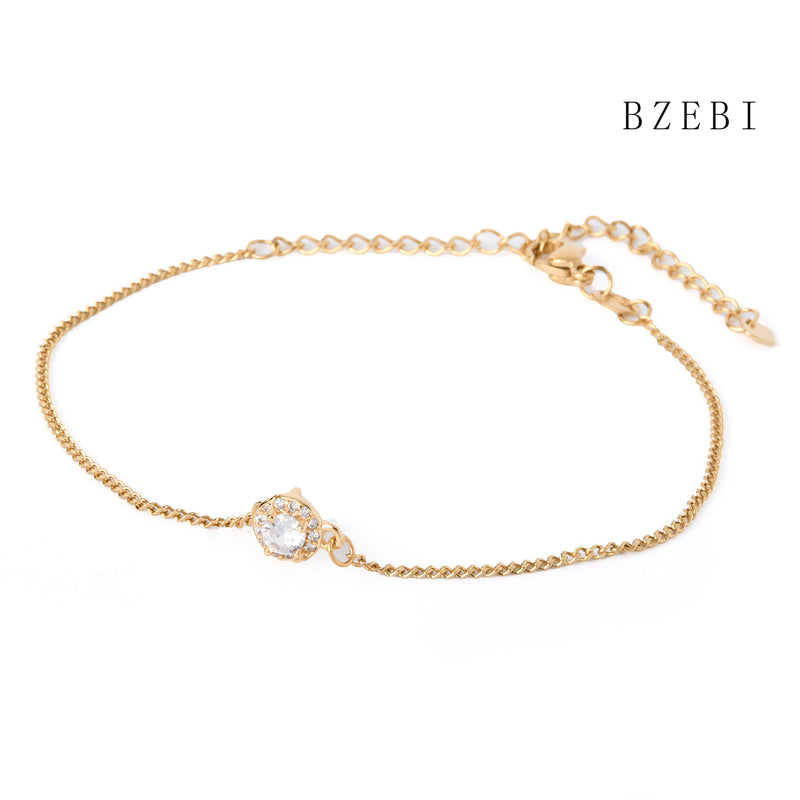 18k Gold Plated Cubic Zirconia circular Bracelet for Women with Box