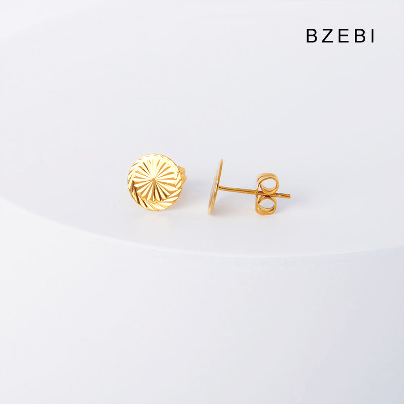 BZEBI 14k circular ring fan design fashion earrings