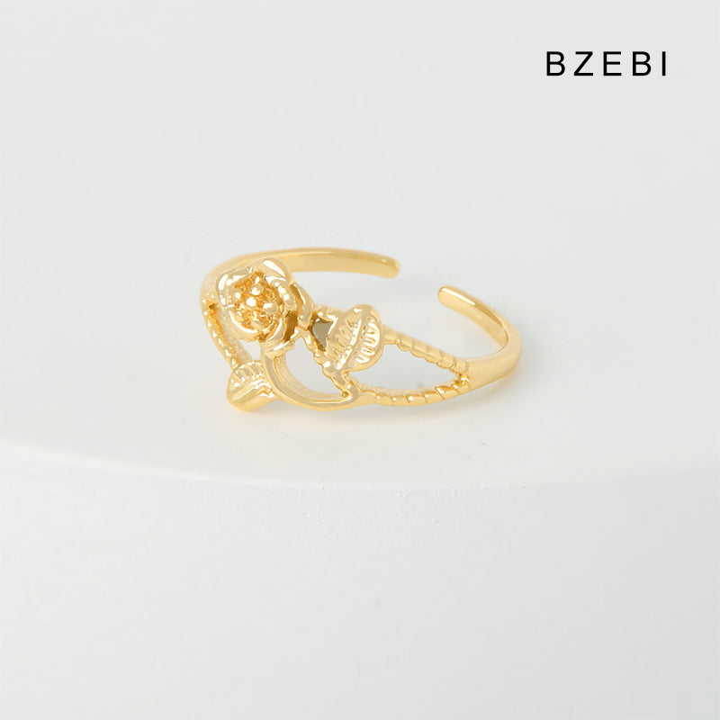 Niche design fashion flower ring