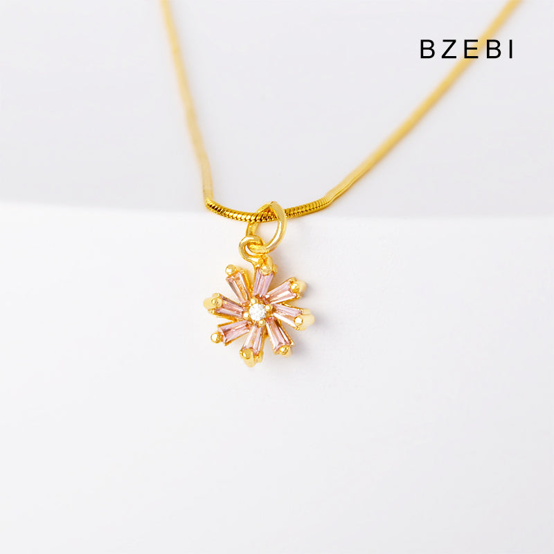 14k high quality original octagonal flower necklace