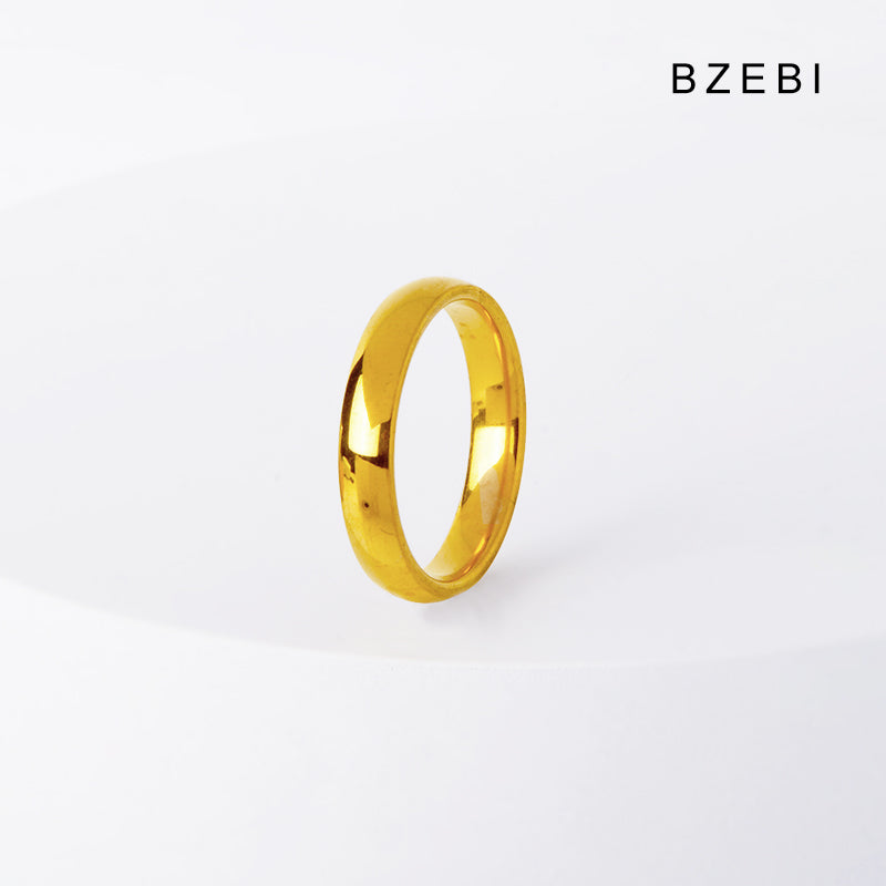 14k simple light luxury round ring