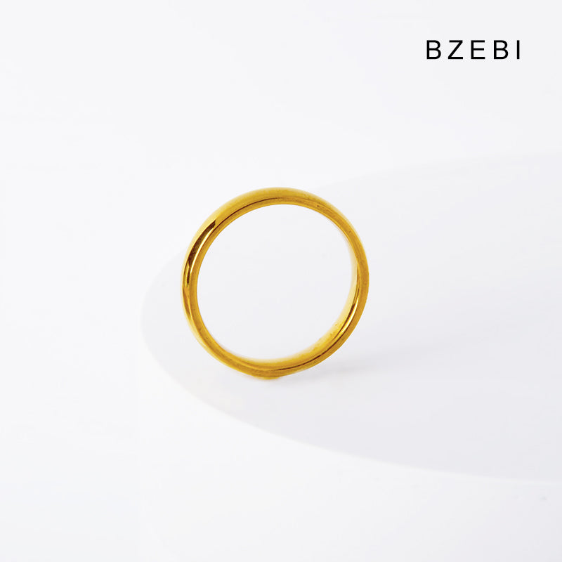 14k simple light luxury round ring