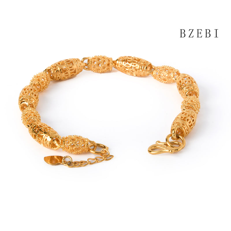 18k Gold Plated Cubic Zirconia Gold oval splice  Bracelet for Women with Box