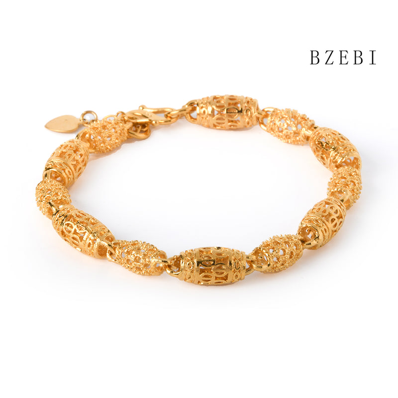 18k Gold Plated Cubic Zirconia Gold oval splice  Bracelet for Women with Box