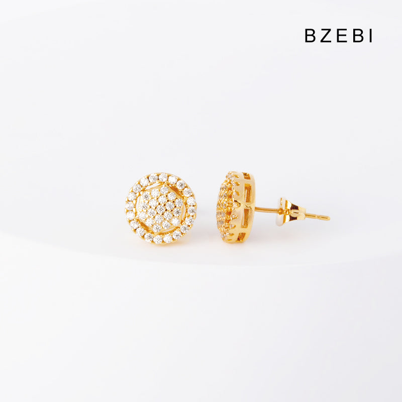 BZEBI14k ring wrapped square niche design fashion earrings single product