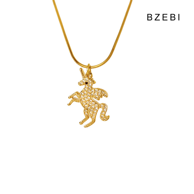 14k healing unicorn necklace