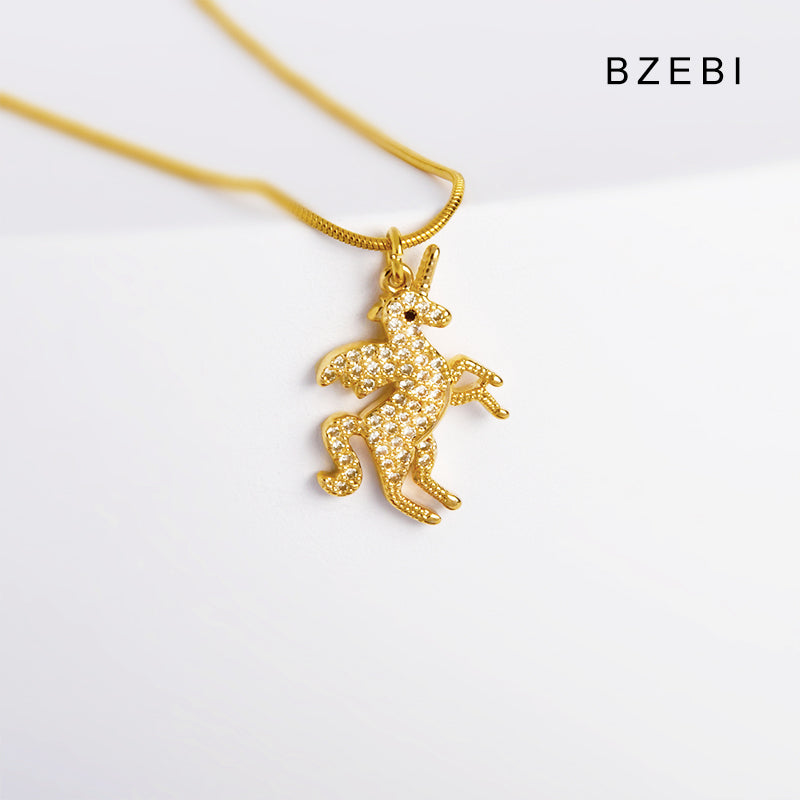 14k healing unicorn necklace