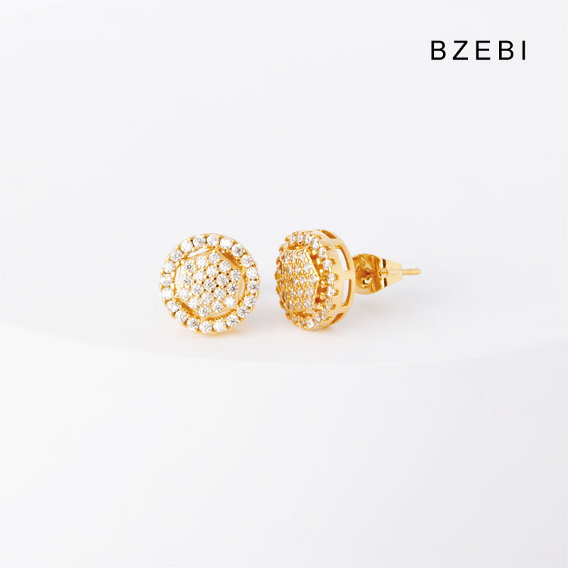 BZEBI14k ring wrapped square niche design fashion earrings single product