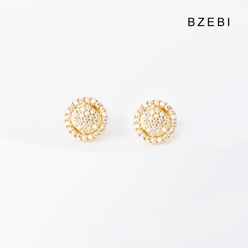 BZEBI14k ring wrapped square niche design fashion earrings single product