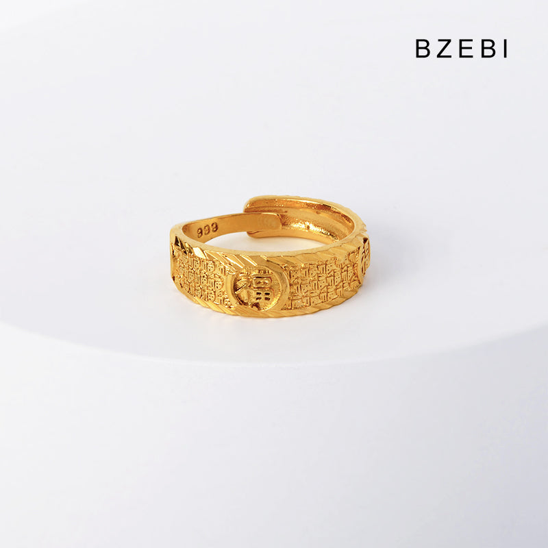 14k gold-plated blessing atmosphere ring