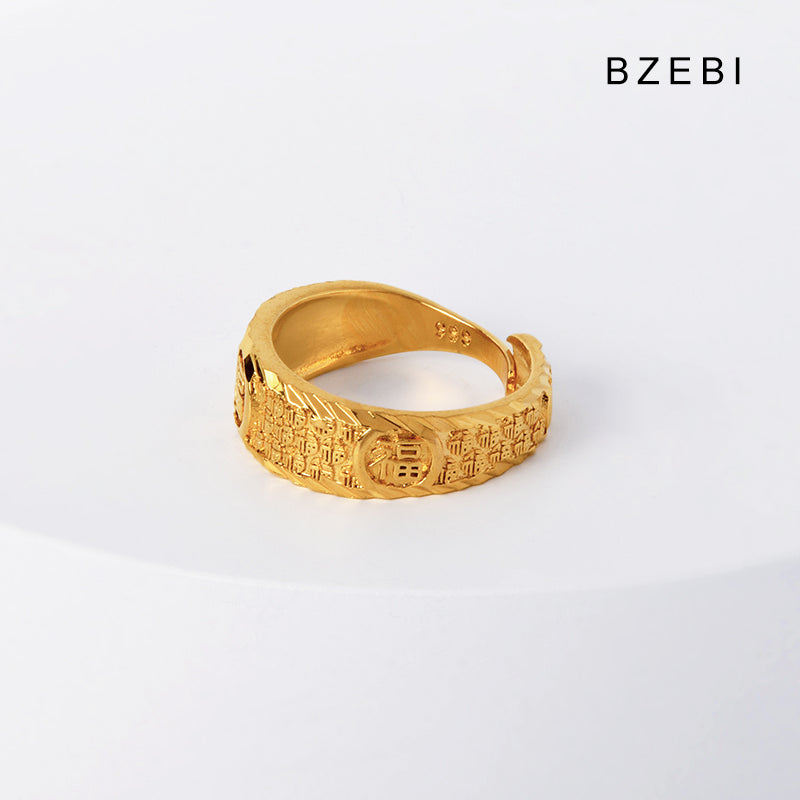 14k gold-plated blessing atmosphere ring