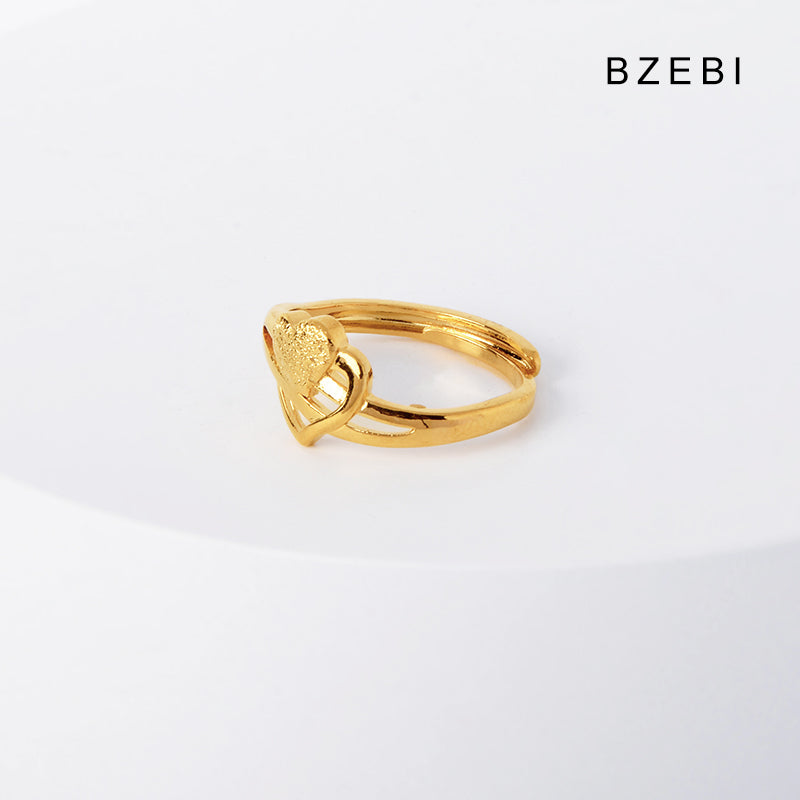 14k gold-plated simple double love ring