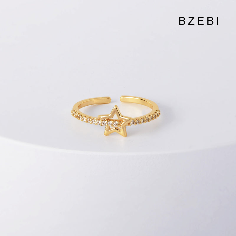 Simple and small star adjustable ring