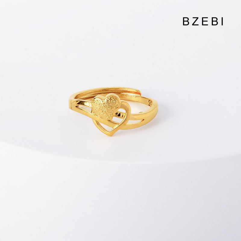 14k gold-plated simple double love ring