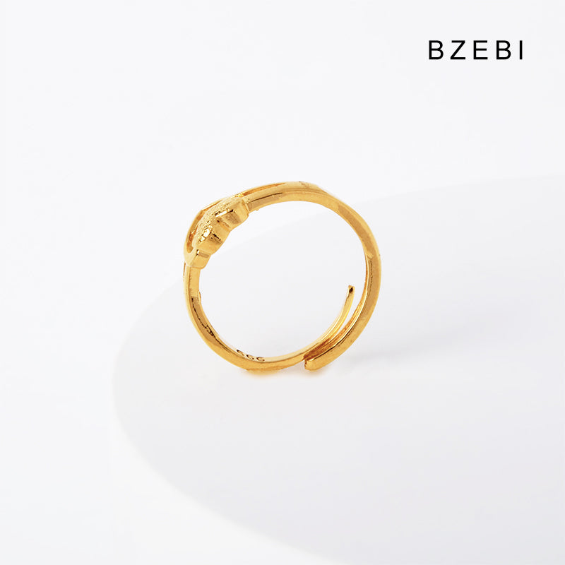 14k gold-plated simple double love ring