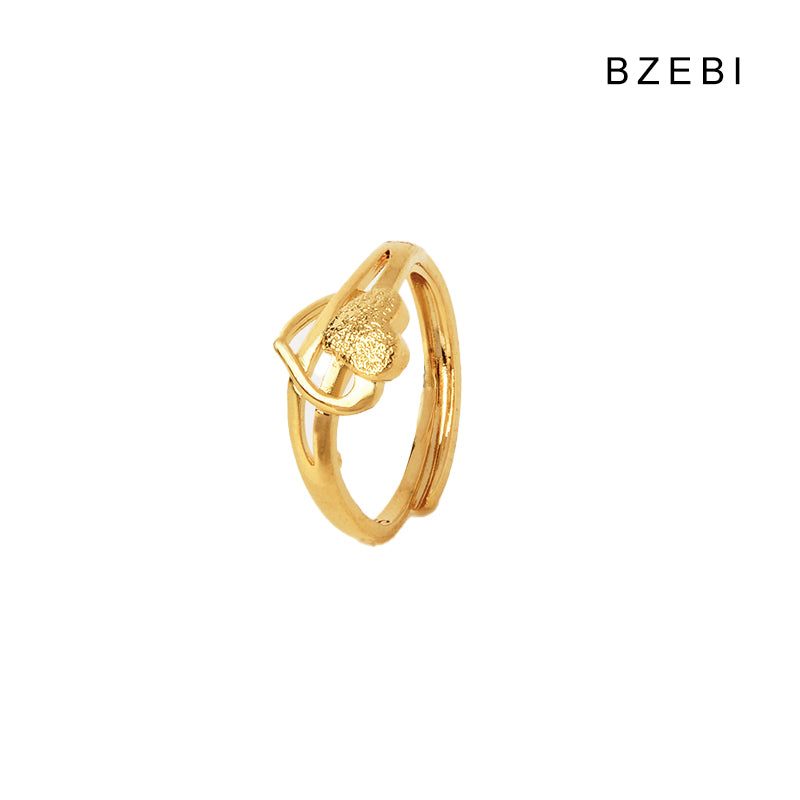 14k gold-plated simple double love ring