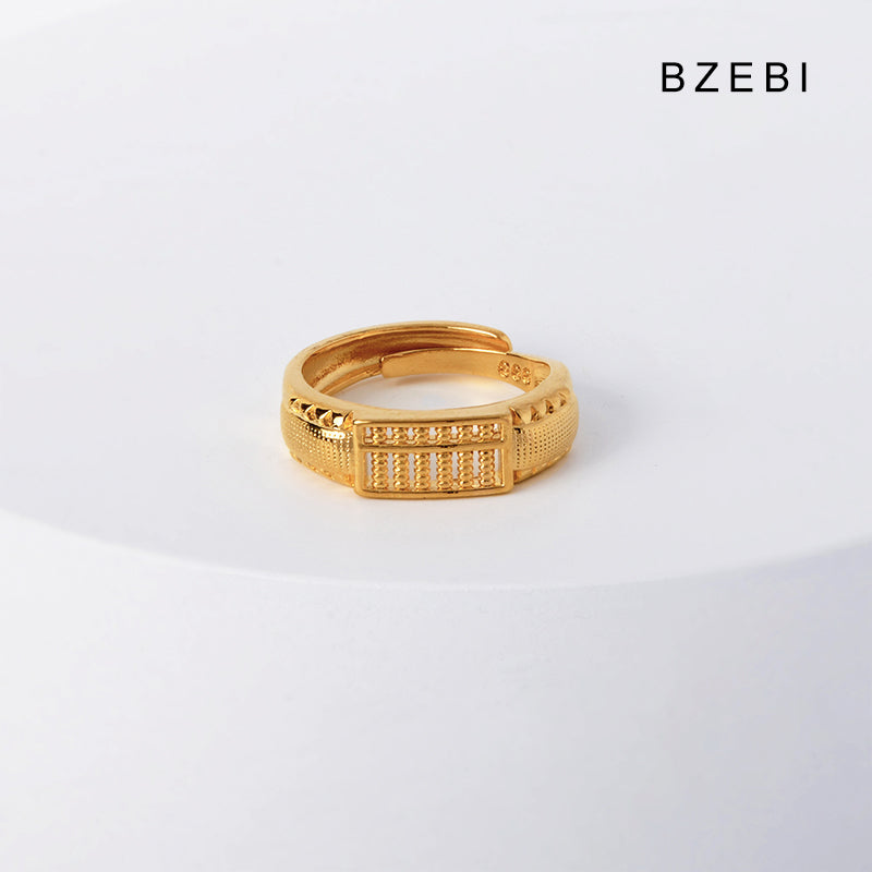 14k gold-plated wealth atmosphere ring