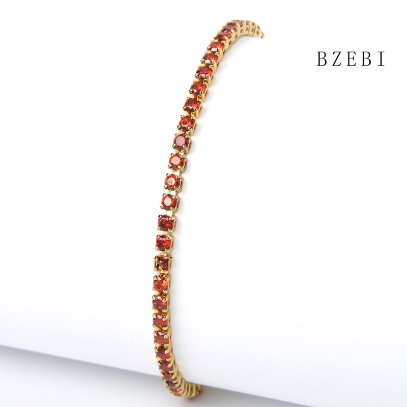 18k Gold Plated Cubic Zirconia Full color drill Bracelet for Women with Box