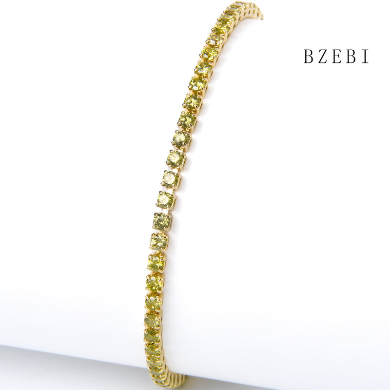 18k Gold Plated Cubic Zirconia Full color drill Bracelet for Women with Box