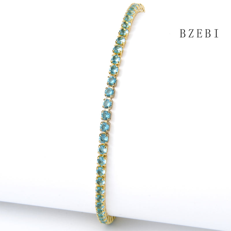 18k Gold Plated Cubic Zirconia Full color drill Bracelet for Women with Box