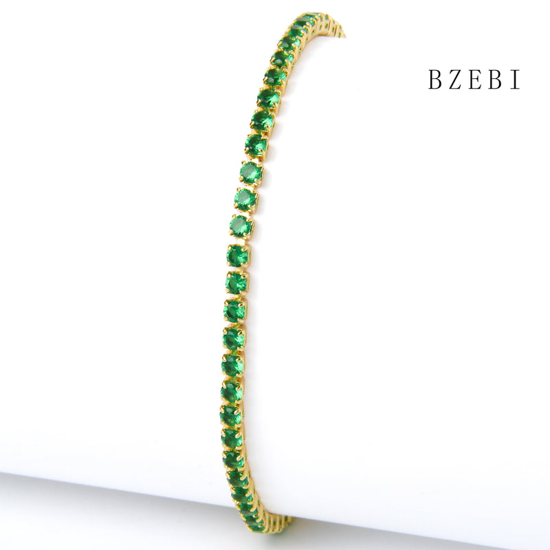 18k Gold Plated Cubic Zirconia Full color drill Bracelet for Women with Box