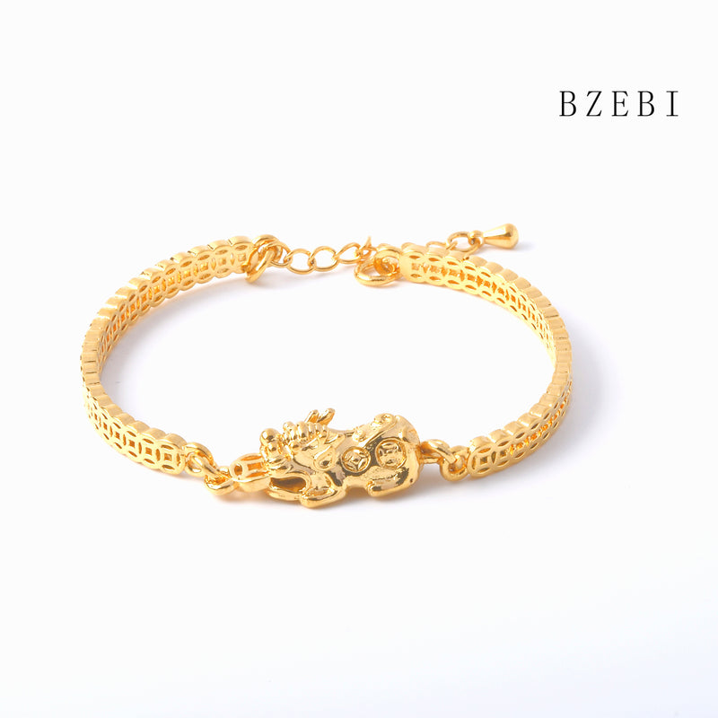 18k Gold Plated Cubic Zirconia The mythical wild animal  Bracelet for Women with Box