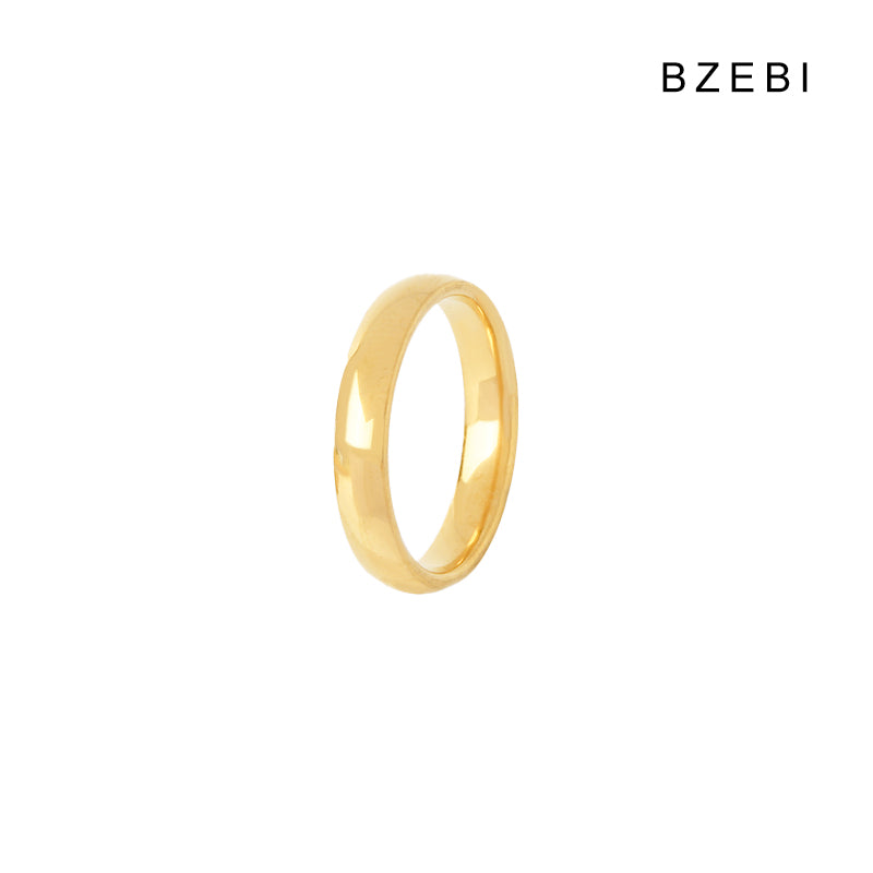 14k simple light luxury round ring