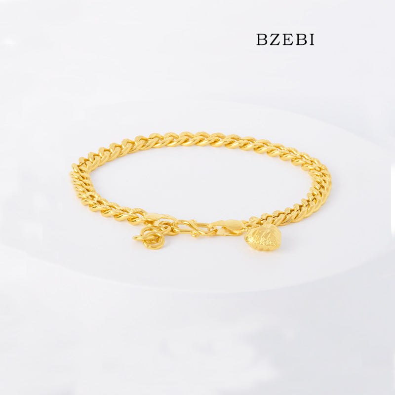 BZEBI 14K atmospheric simple Snake Bone Bracelet