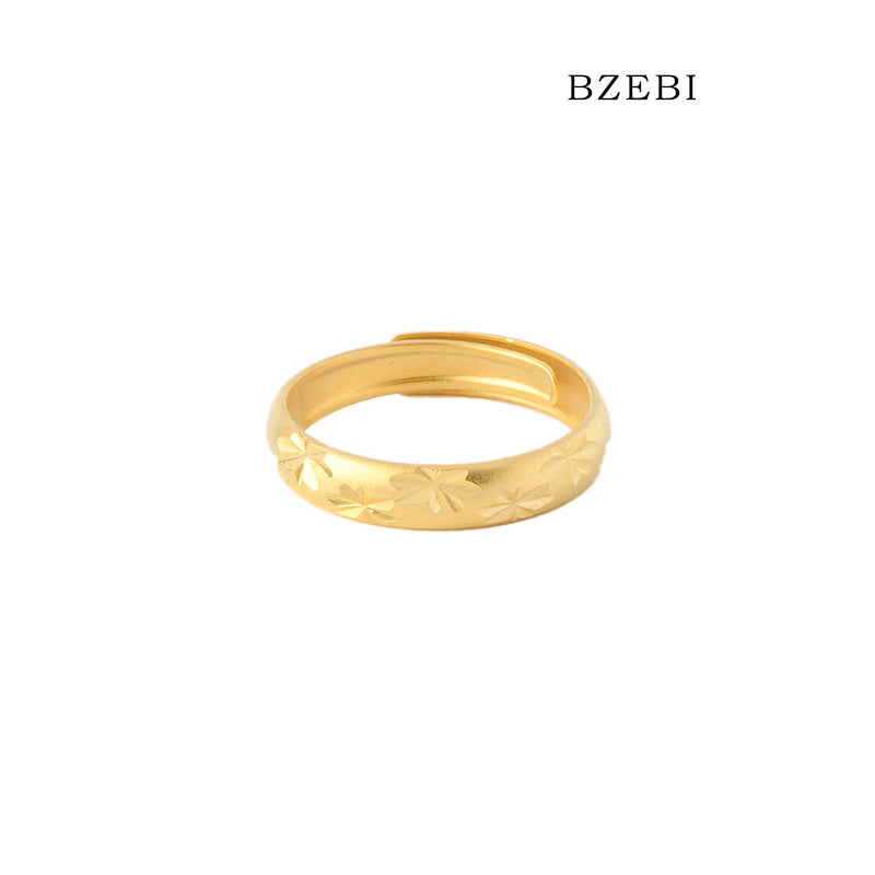 BZEBI 18k Gold Plated Cubic Zirconia Floral Pattern Rings for Women with Box