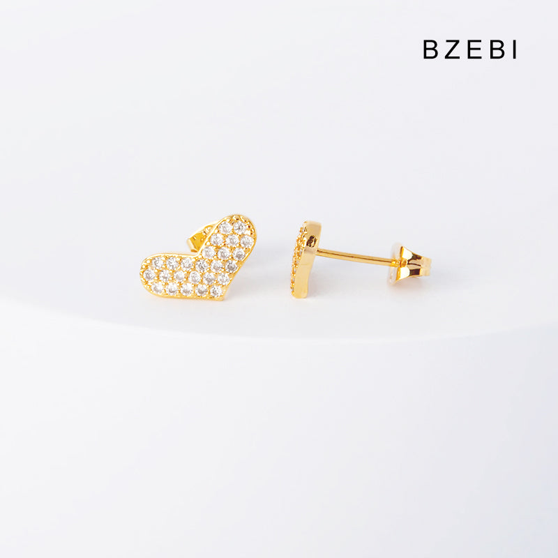 BZEBI 14k fashion love single item earrings women