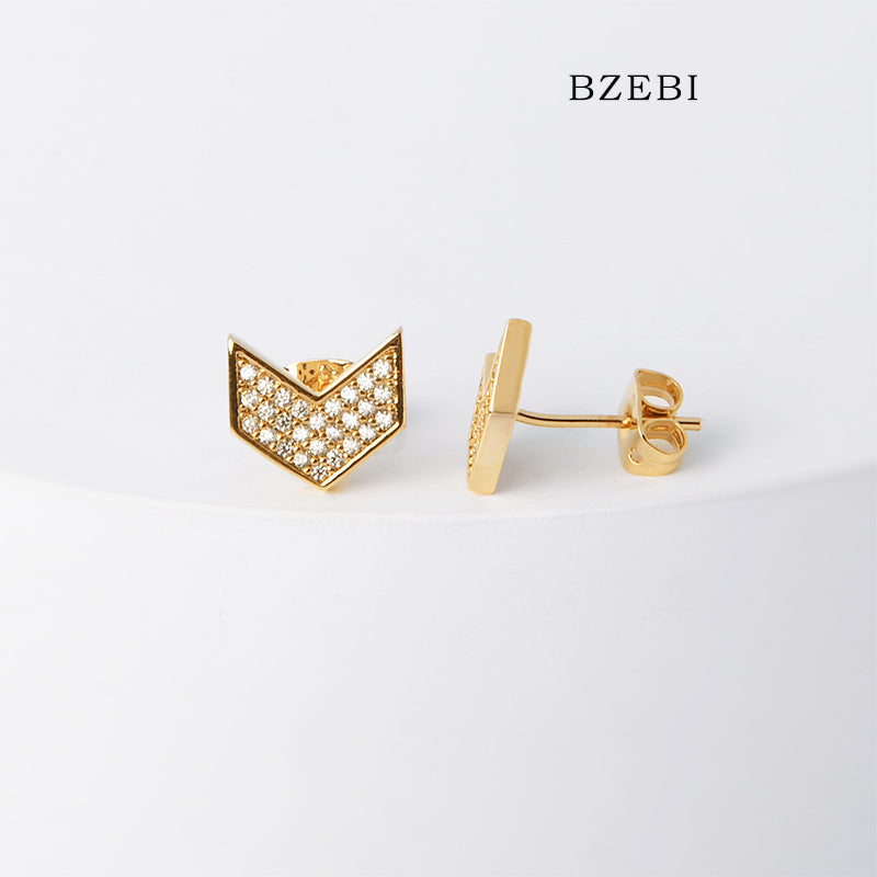 BZEBI 18k Gold Plated Cubic Zirconia Fashion Gold Plated K-pop K-pop Music BTS Women's Earring Accessories