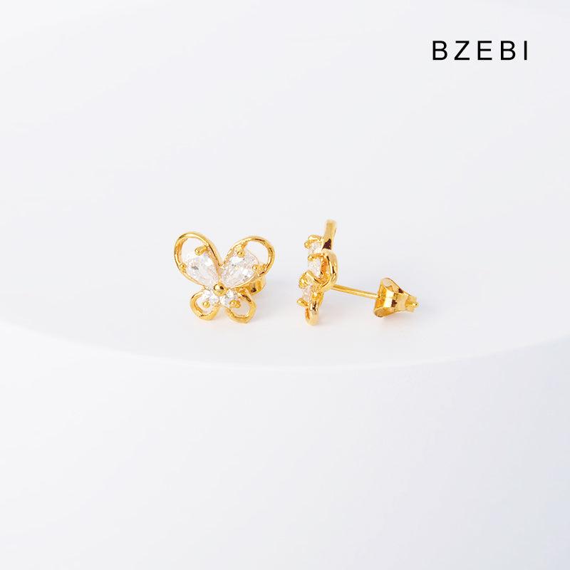 BZEBI 14k Love has butterfly earrings fashion design